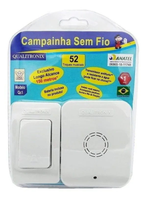 CAMPAINHA SEM FIO QUALITRONIX