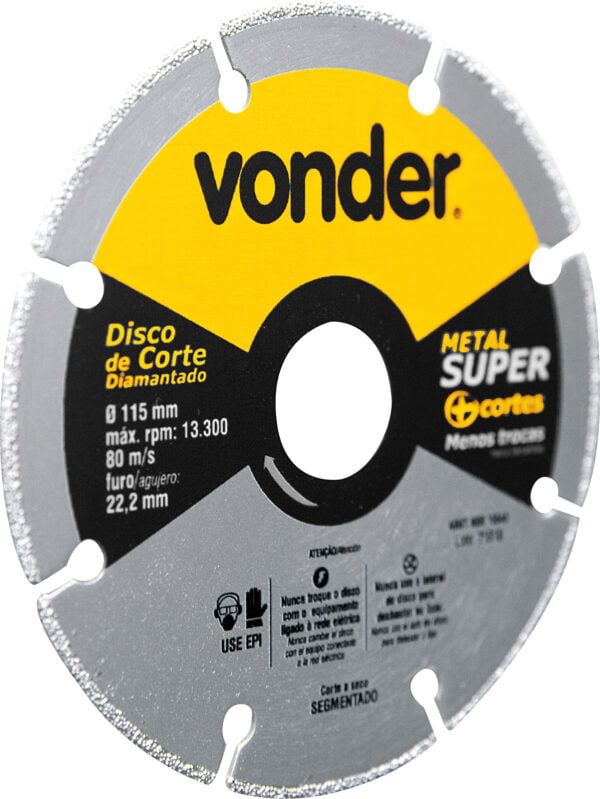 Disco de Corte Diamantado Vonder 115mm: Metal Super - Image 2