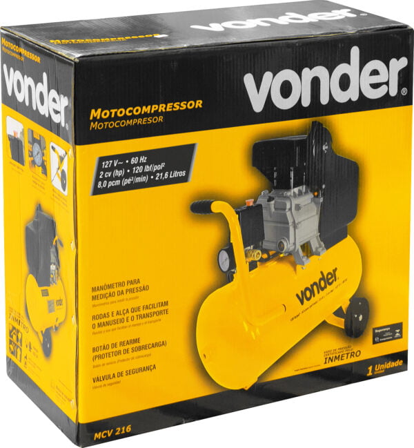 Compressor de Ar 127V MCV 216 Vonder com 21,6 Litros - Image 5