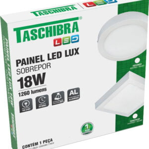 Luminária LED de sobrepor, 18 W, bivolt, TASCHIBRA