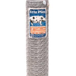 Tela metálica hexagonal, malha 3", 16 BWG x 1,5 m, com 50 m, mangueirão, MORLAN