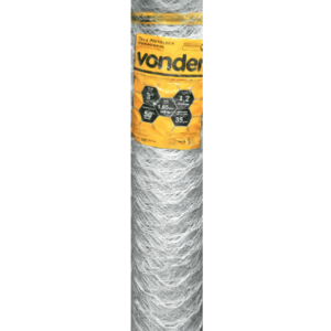Tela metálica hexagonal, malha 3", 16 BWG x 1,2 m, com 50 m, mangueirão, VONDER