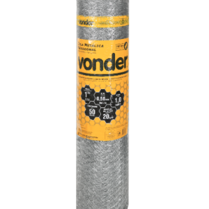 Tela metálica hexagonal, malha 1", 24 BWG x 1,0 m, com 50 m, pinteiro, VONDER